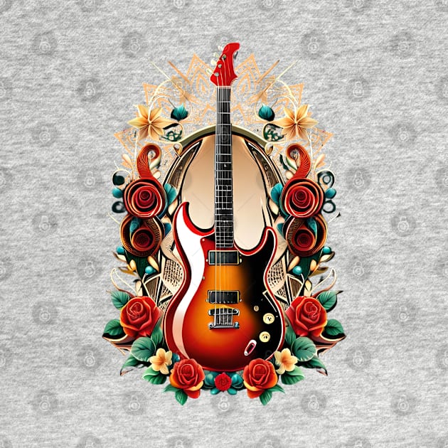 Electric guitar orage tattoo style 22 by Dandeliontattoo